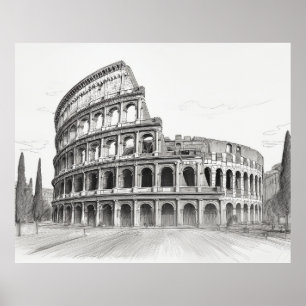 Colosseum historisches Wahrzeichen in Rom, Italien Poster