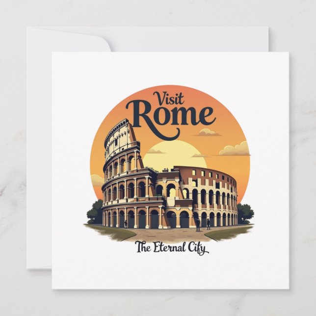 Colosseum Rome Vintage Travel Design Einladung (Vorderseite)