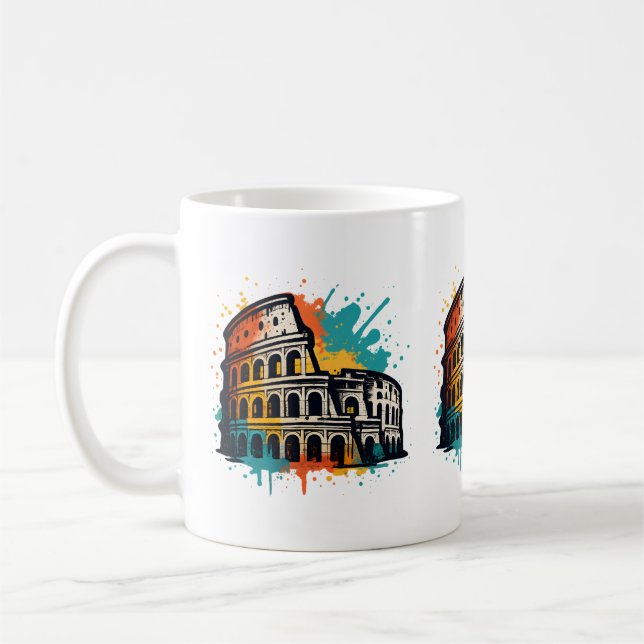 Colosseum Street Art - Colorful Rome Sehenswürdigk Kaffeetasse (Links)
