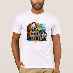 Colosseum Street Art - Colorful Rome Sehenswürdigk T-Shirt