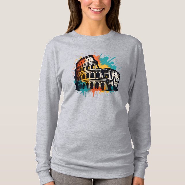 Colosseum Street Art - Colorful Rome Sehenswürdigk T-Shirt (Vorderseite)