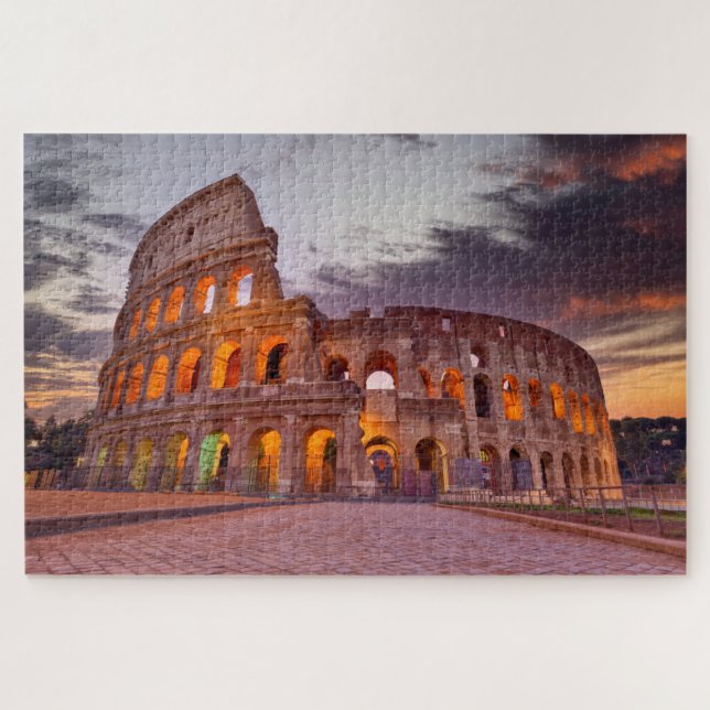 Colosseum Sunset Rom Italien Gebäude Reisen Puzzle (Horizontal)
