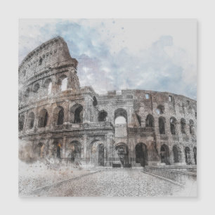 Colosseum Watercolor Rom Italien Kunst - Vintages  Magnetkarte