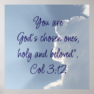  Colossians 3:12 Inspirational Bible Quote Poster