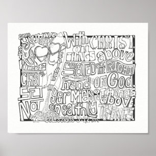 Colossians 3:12/Schrifts-Farbton-Vers Poster