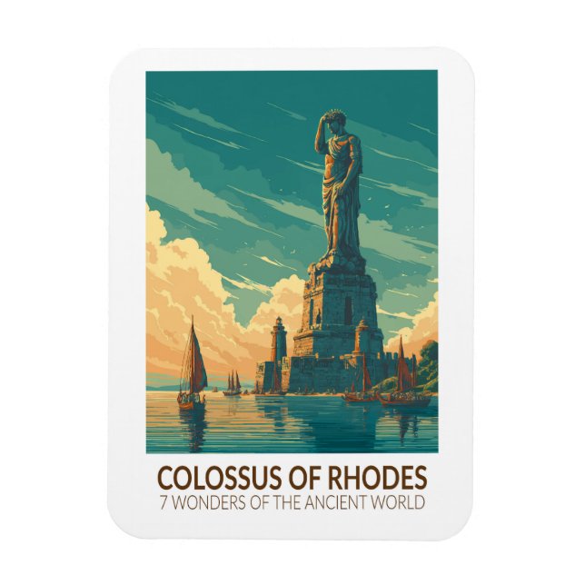 Colossus of Rhodes Seven Wonders of the World Art Magnet (Vertikal)