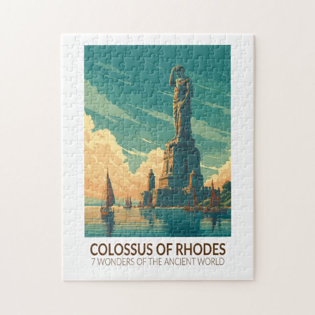 Colossus of Rhodes Seven Wonders of the World Art Puzzle (Vertikal)