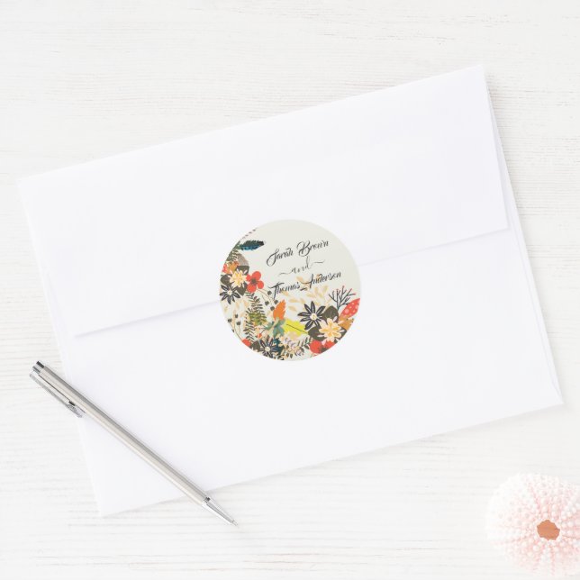 COLOUFUL BOHO FLORAL RUNDER AUFKLEBER (Umschlag)