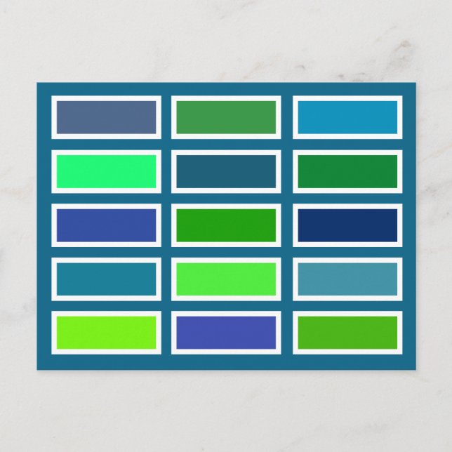 Colour Bricks (blue/green) Postkarte (Vorderseite)