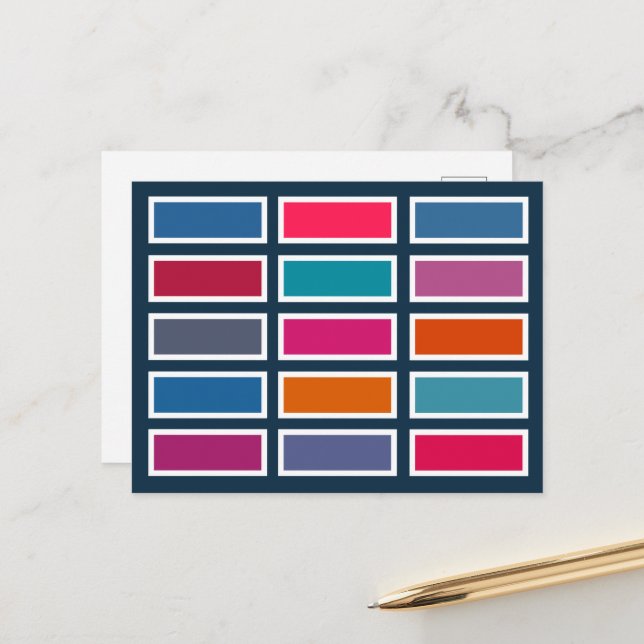 Colour Bricks (bold) Postkarte (Vorderseite/Rückseite Beispiel)