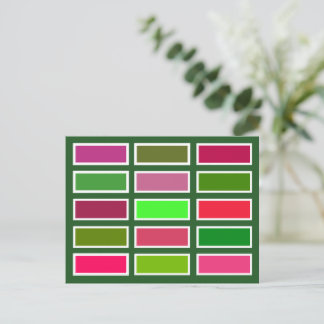 Colour Bricks (pink/green) Postkarte
