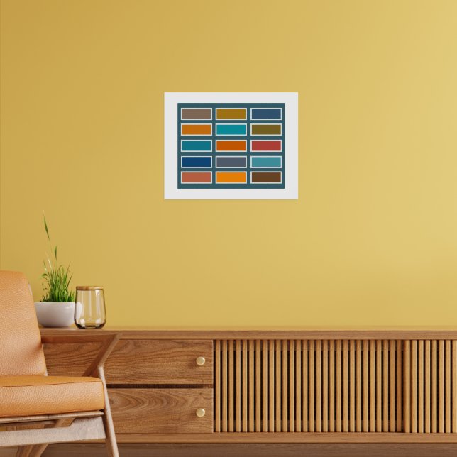 Colour Bricks (retro) Poster (Wohnzimmer 2)