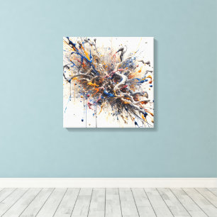 Colour Burst Abstrakte Kunst - Energetische Lackie Leinwanddruck