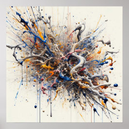 Colour Burst Abstrakte Kunst - Energetische Lackie Poster