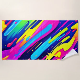 Colour Burst: Abstrakter Fluss Strandtuch