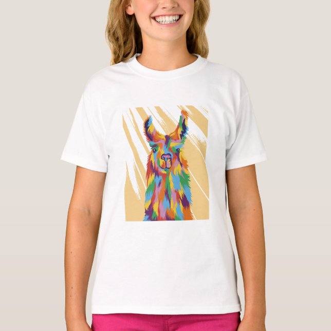 Colour Burst Llama T-Shirt (Vorderseite)