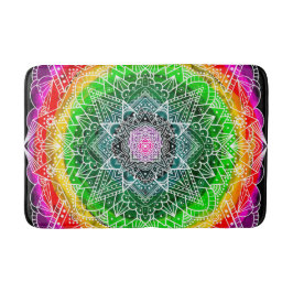 Colour Burst Rainbow Prism Mandala Badematte