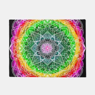 Colour Burst Rainbow Prism Mandala Fußmatte