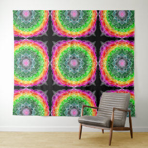 Colour Burst Rainbow Prism Mandala Wandteppich