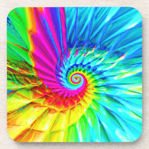 Colour Burst Spiral Muster Kunst Getränkeuntersetzer