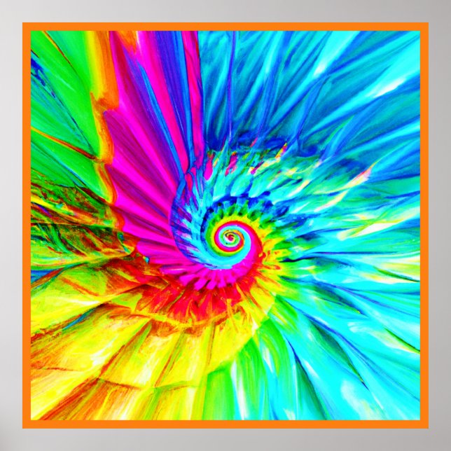 Colour Burst Spiral Muster Kunst Poster (Vorne)