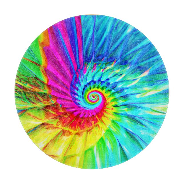 Colour Burst Spiral Muster Kunst Schneidebrett (Vorderseite)