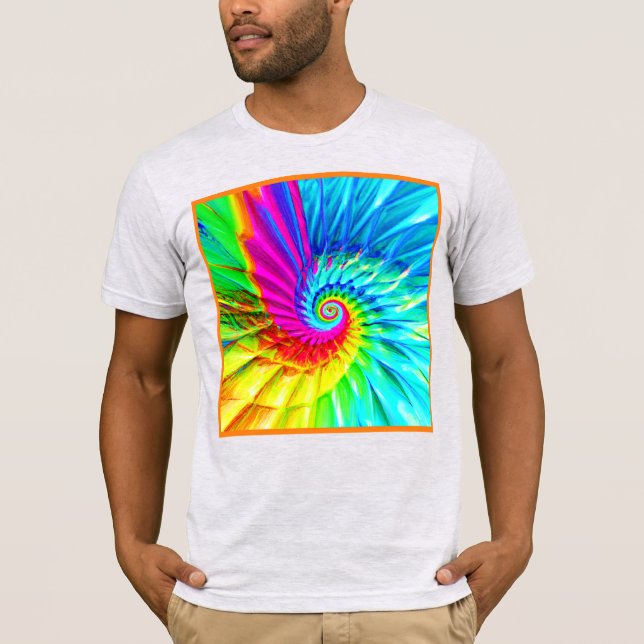Colour Burst Spiral Muster Kunst T-Shirt (Vorderseite)