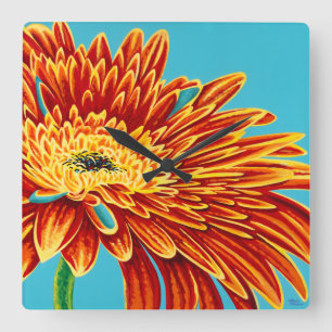 Colour Bursts I Quadratische Wanduhr