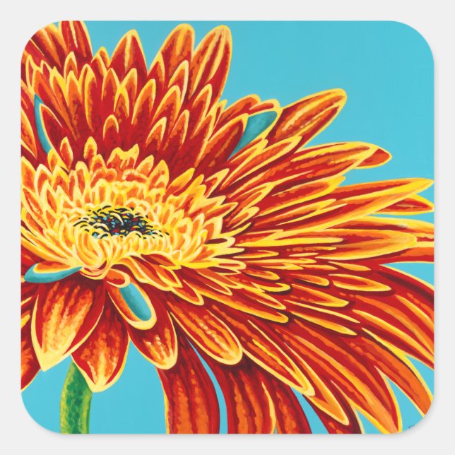 Colour Bursts I Quadratischer Aufkleber (Vorderseite)