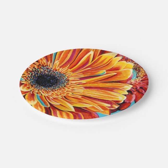 Colour Bursts II Pappteller (Schrägansicht)