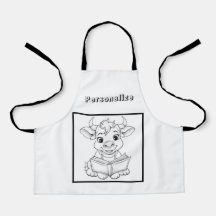 Colour Cow Reading a Book Personalisiert