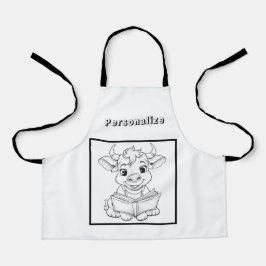 Colour Cow Reading a Book Personalisiert Schürze