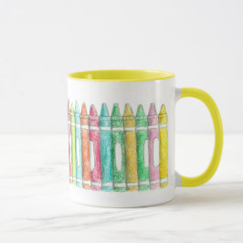 Colour Crayon Elementary School Teacher Tasse