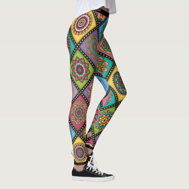 Colour Crazy Mandala Quilt Biene Leggings (Rechts)