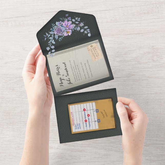 Colour Match Watercolor Book Wedding Einladung (Abreißen)