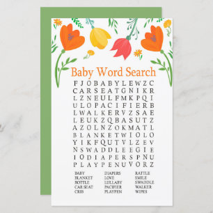 Colour tulips Baby Shooter Word Search Game