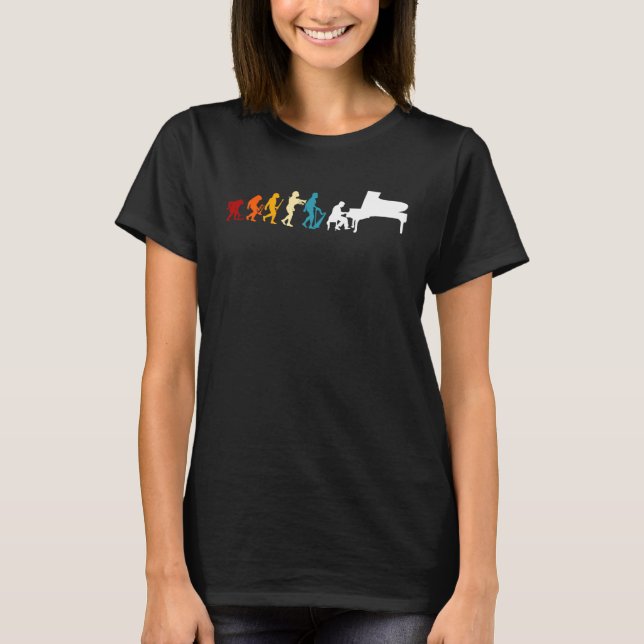 Coloured Piano Evolution Music Pianist T-Shirt (Vorderseite)