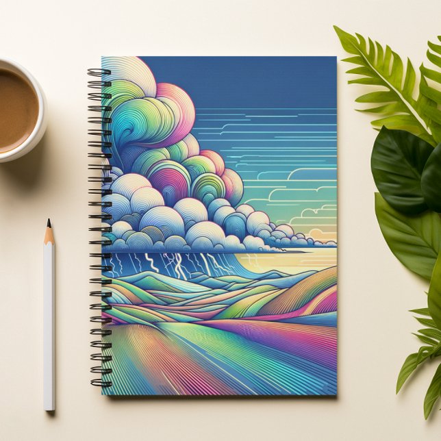 Colourful Abstract Cloud Landscape Notebook Notizblock (Von Creator hochgeladen)