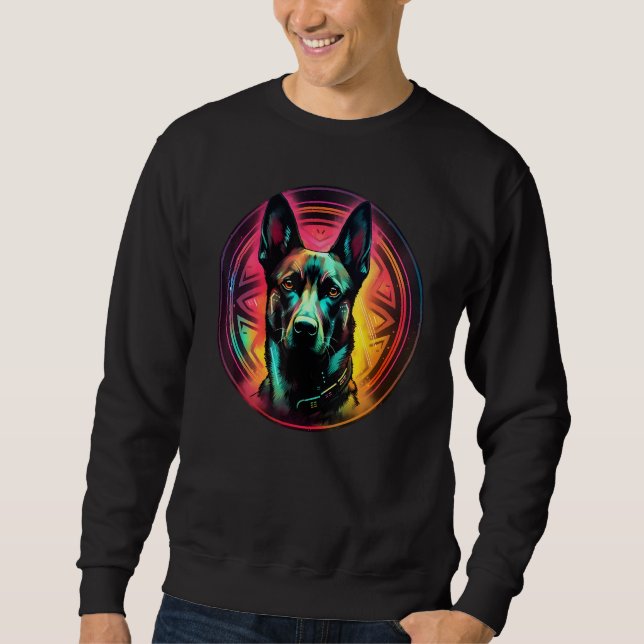 Colourful Belgian Malinois Dog Dad Mom Graffity Sweatshirt (Vorderseite)