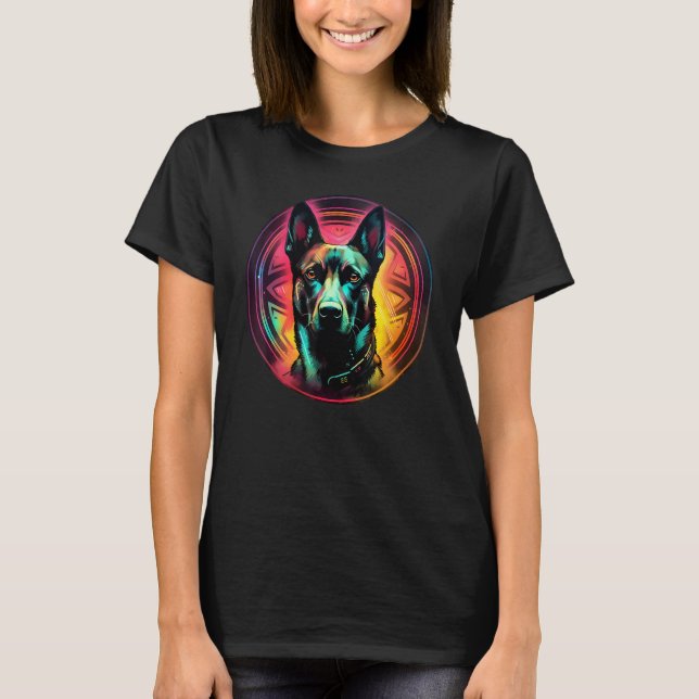Colourful Belgian Malinois Dog Dad Mom Graffity T-Shirt (Vorderseite)