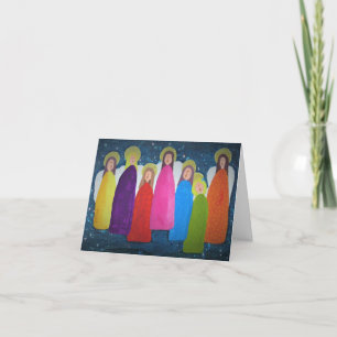 Colourful Christmas Choir of Angels Card Karte