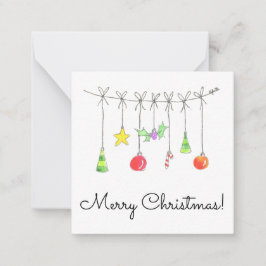 Colourful Christmas Ornaments Mitteilungskarte