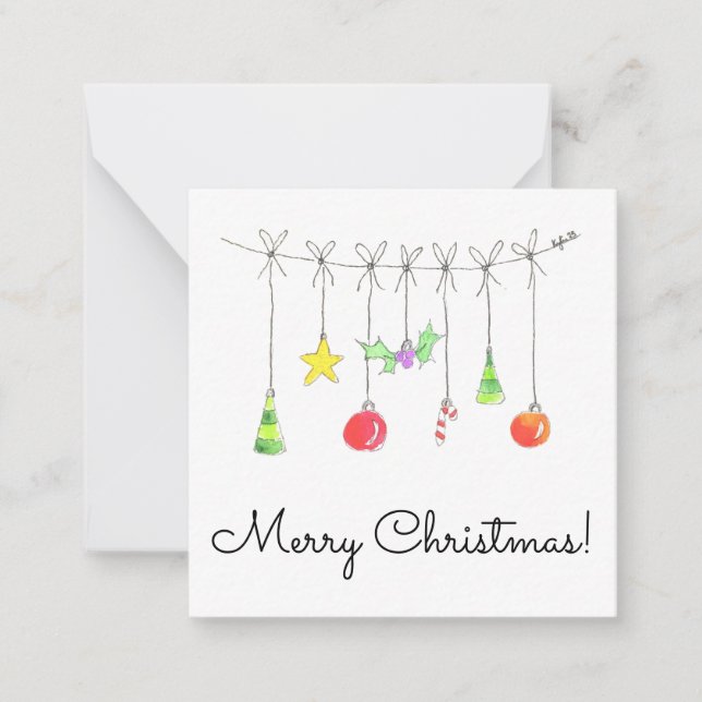 Colourful Christmas Ornaments Mitteilungskarte (Vorderseite)