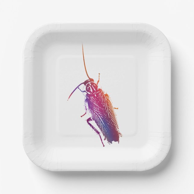 Colourful cockroach plates pappteller (Vorderseite)