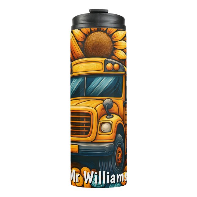 Colourful Crayons Bus Driver Thermal Tumbler Thermosbecher (Vorderseite)