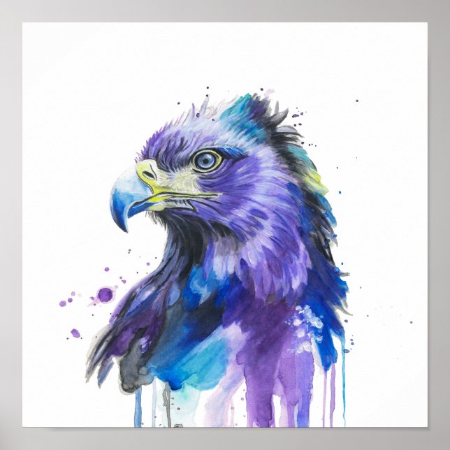 Colourful Eagle Watercolor Art Poster (Vorne)