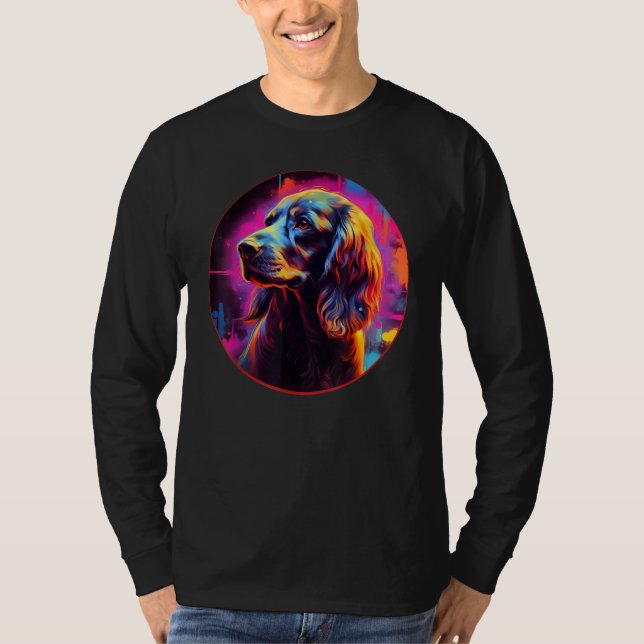 Colourful English Cocker Spaniel Dog Dad Mom Graff T-Shirt (Vorderseite)