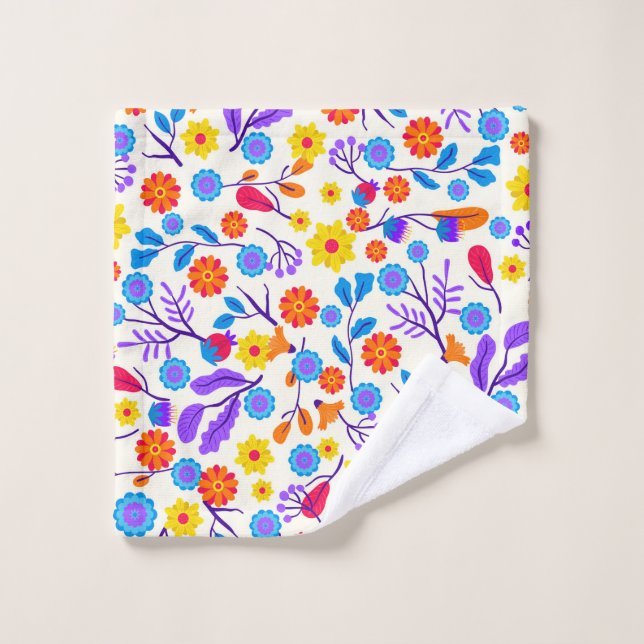 Colourful Exotic Floral Pattern-23146 Waschlappen (Waschlappen)