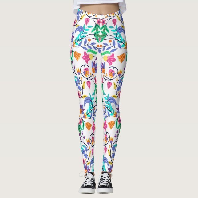 Colourful Exotic Floral Pattern-23147 Leggings (Vorderseite)