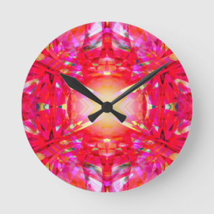 Colourful kaleidoscope pattern runde wanduhr